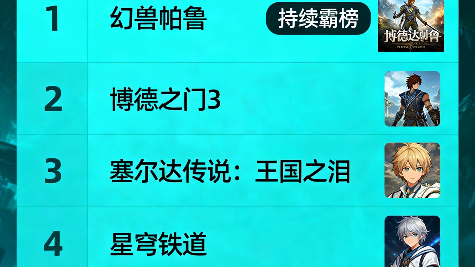2025年2月Steam热门游戏排行榜，幻兽帕鲁持续霸榜