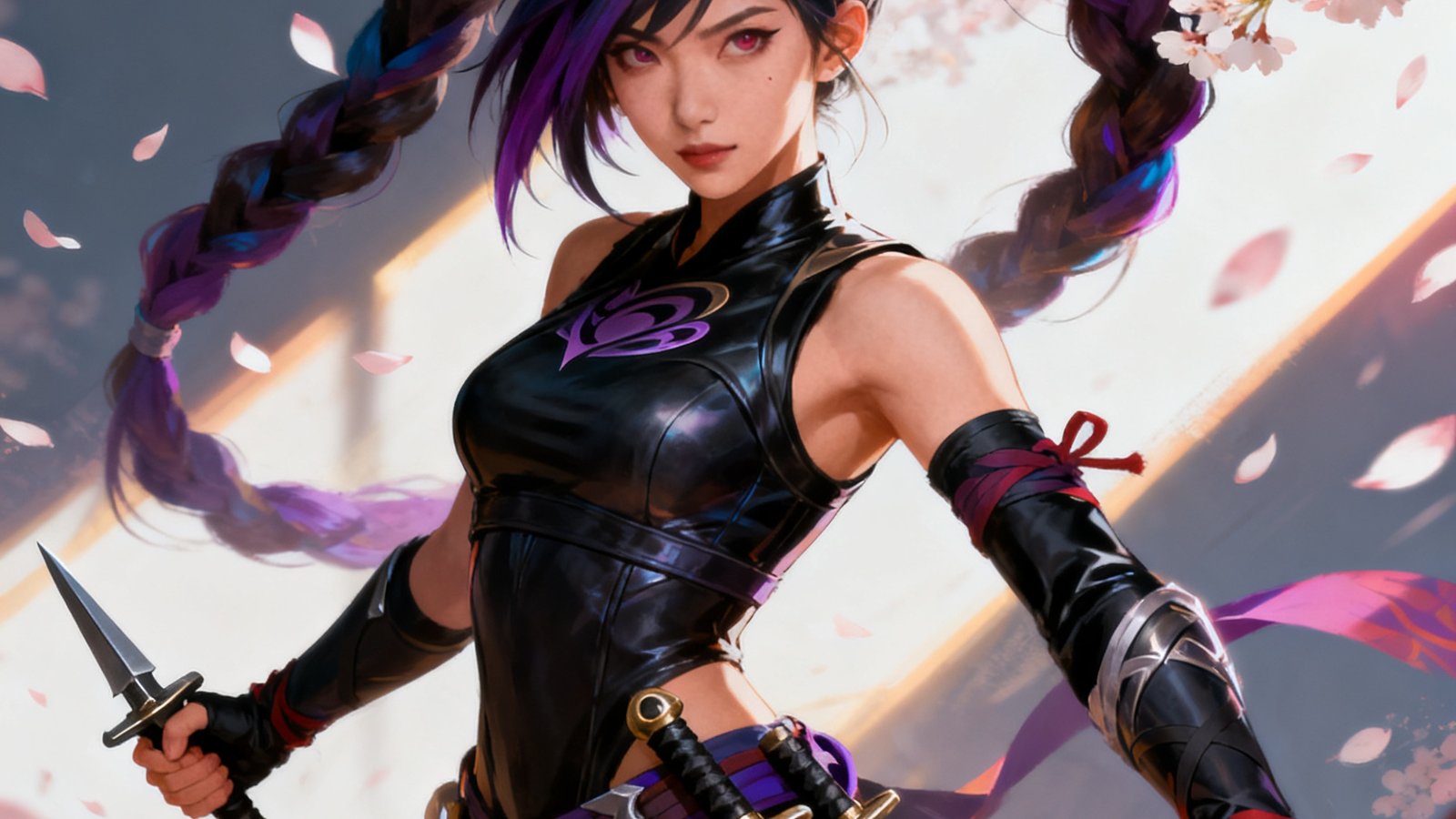 玩家cosplay 英雄联盟阿卡丽，同人画作展示